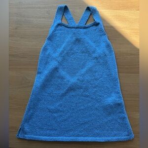 Massimo Dutti Women's Blue Cross Back Knit Top sz M
